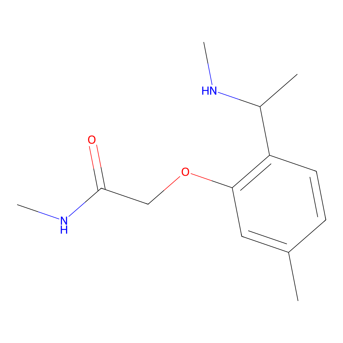 n-Methyl-2-{5-methyl-2-[1-(methylamino)ethyl]phenoxy}acetamide molecular structure, CAS 1274559-72-6