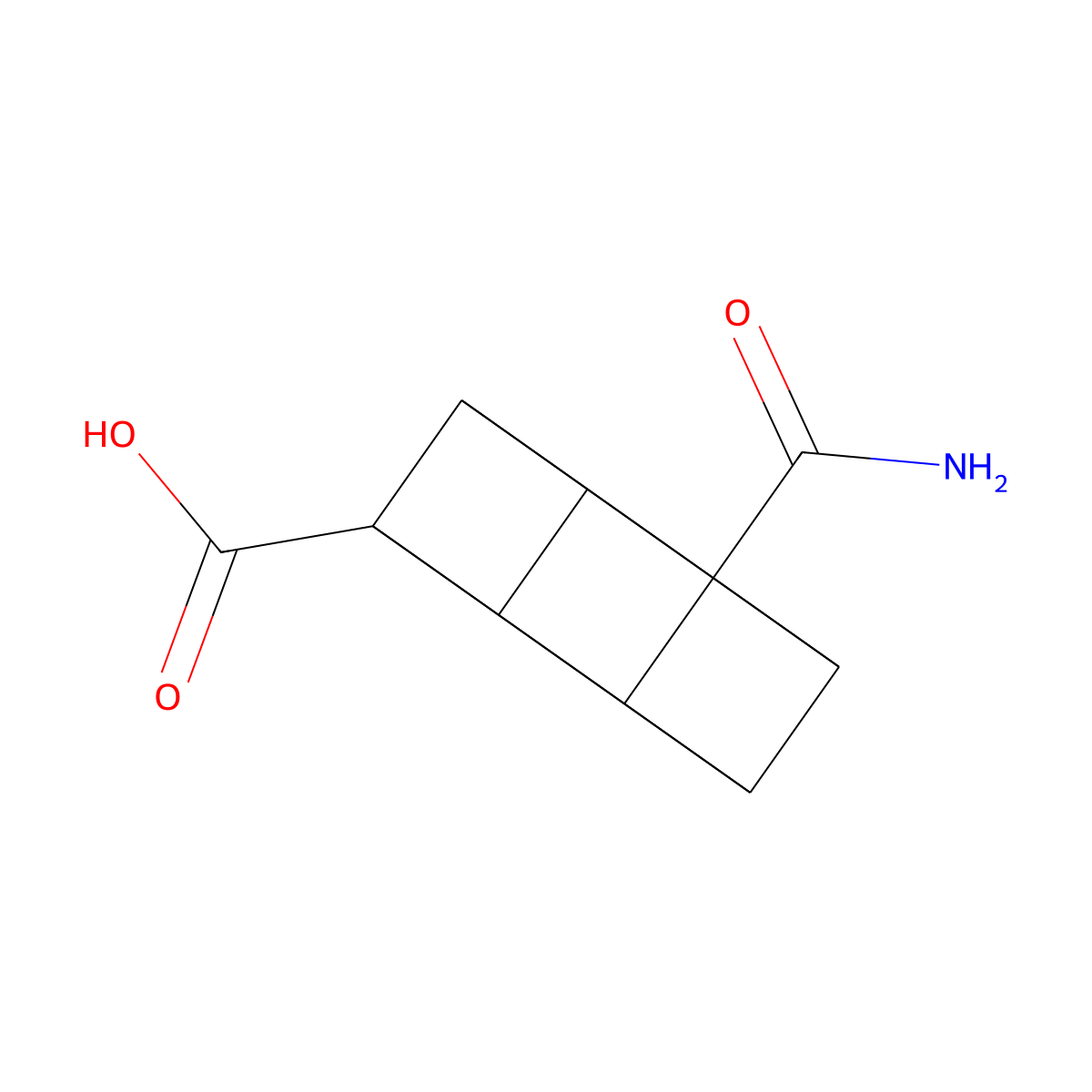 4-Carbamoylcubane-1-carboxylic acid molecular structure, CAS 127457-59-4