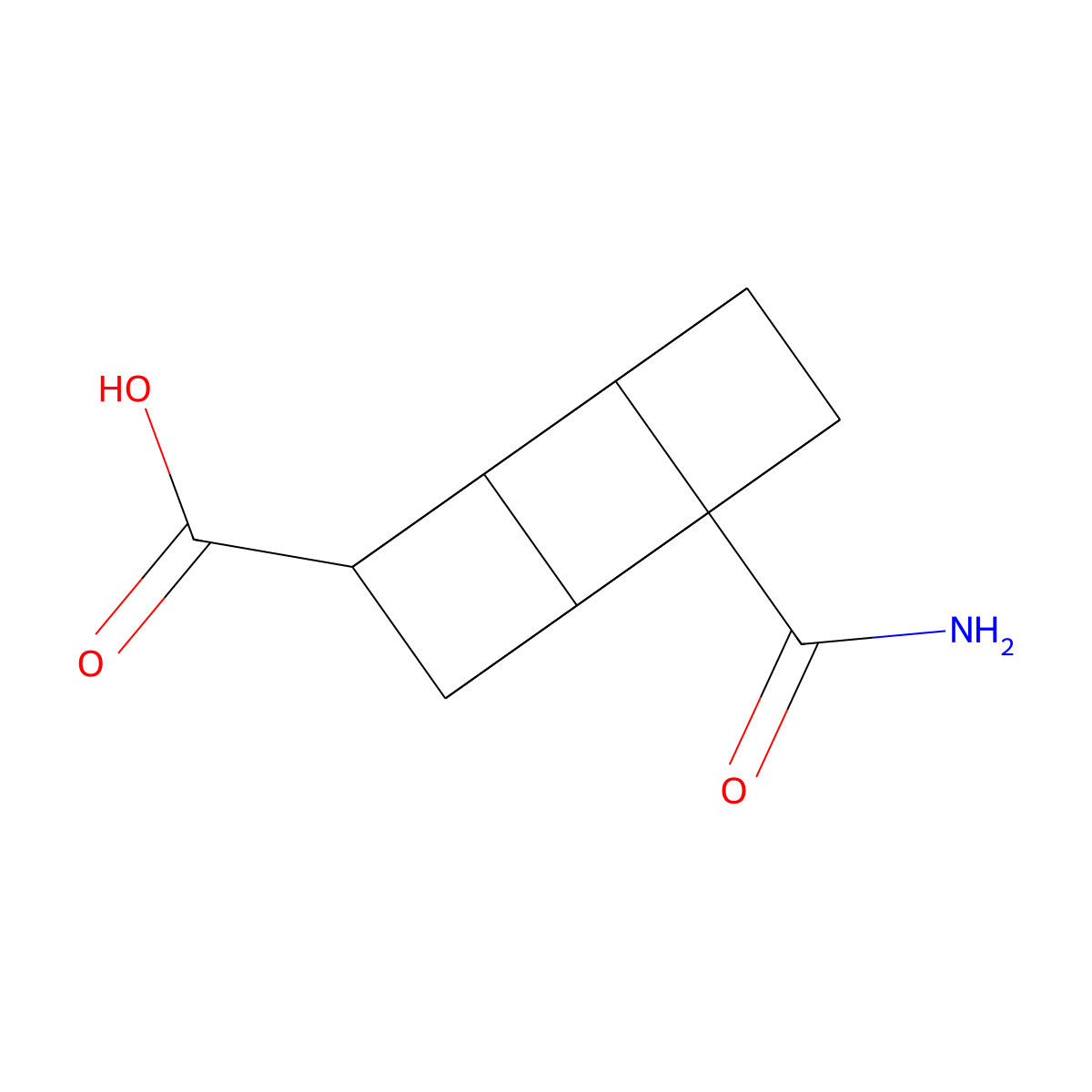 4-Carbamoylcubane-1-carboxylic acid molecular structure, CAS 127457-59-4