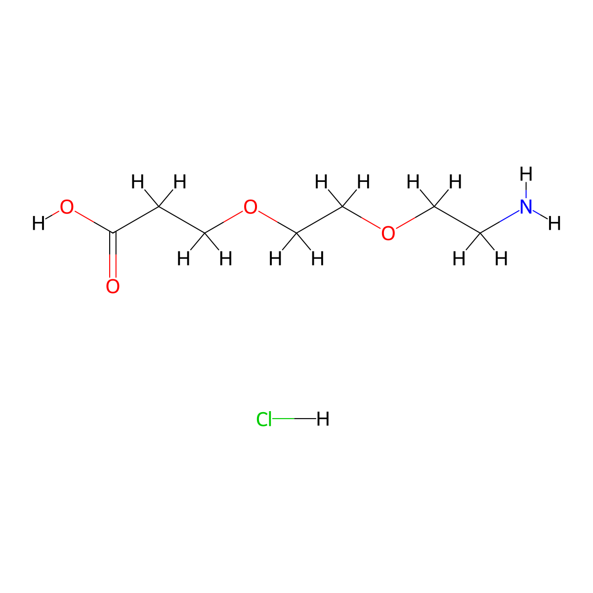 3-(2-(2-Aminoethoxy)ethoxy)propanoic acid hydrochloride molecular structure, CAS 127457-78-7