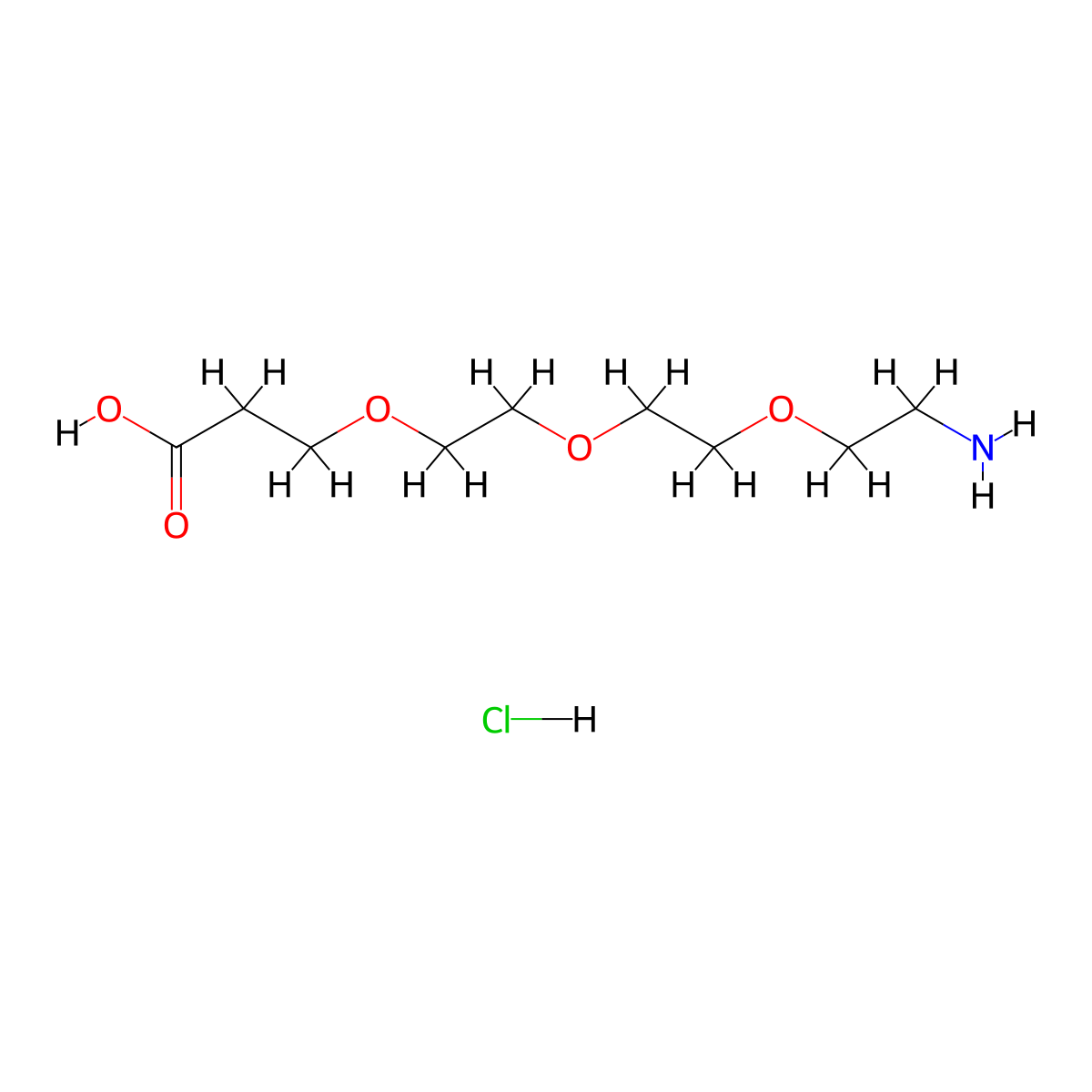 3-(2-(2-(2-Aminoethoxy)ethoxy)ethoxy)propanoic acid hydrochloride molecular structure, CAS 127457-79-8