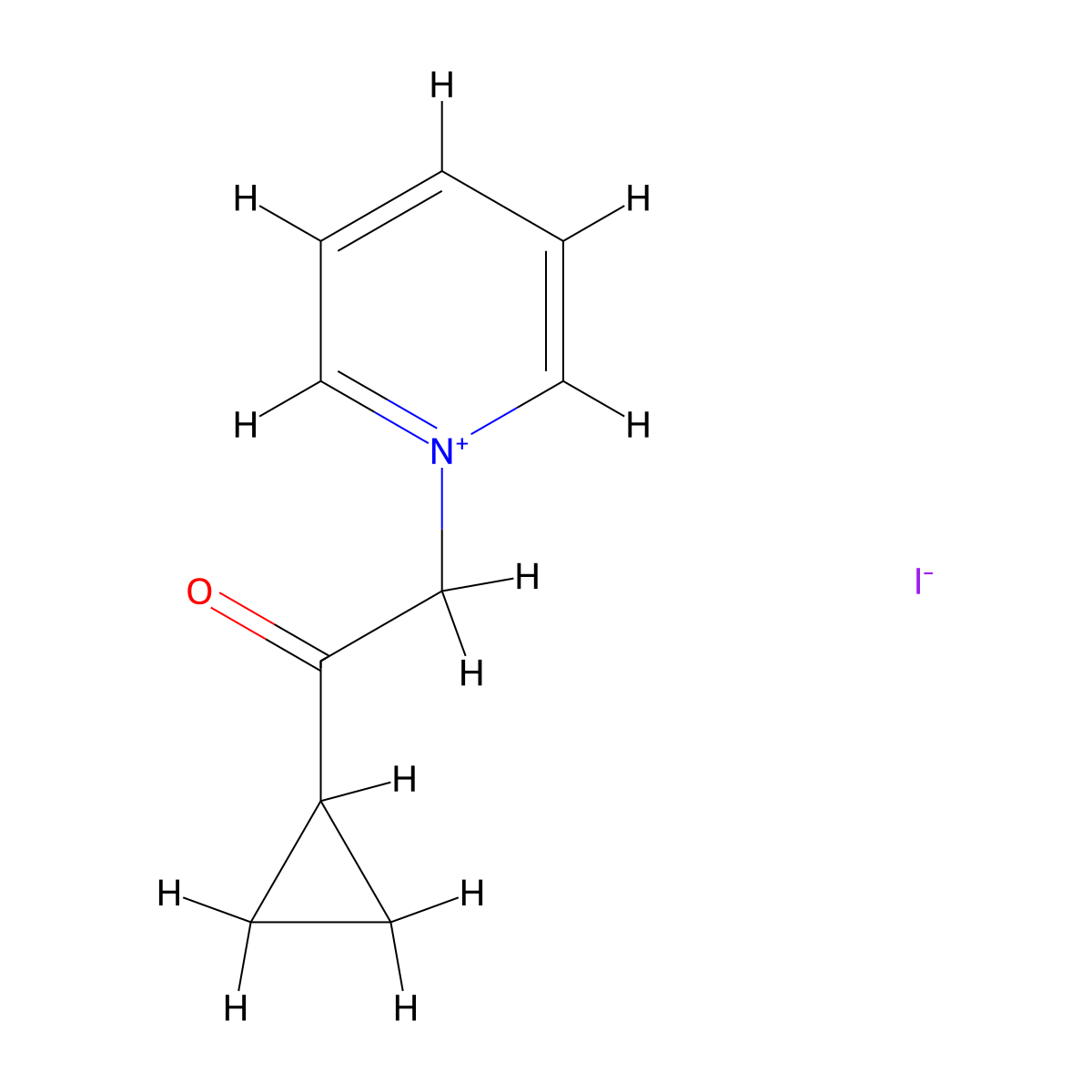 1-(2-Cyclopropyl-2-oxoethyl)pyridinium iodide molecular structure, CAS 127458-35-9