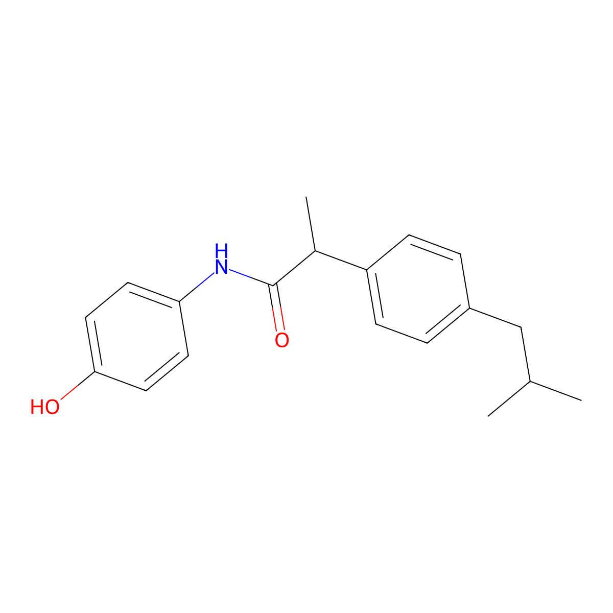 N-(4-hydroxyphenyl)-2-(4-isobutylphenyl)propanamide molecular structure, CAS 127460-04-2