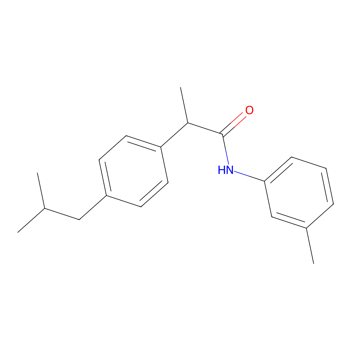2-(4-isobutylphenyl)-N-(3-methylphenyl)propanamide molecular structure, CAS 127460-06-4