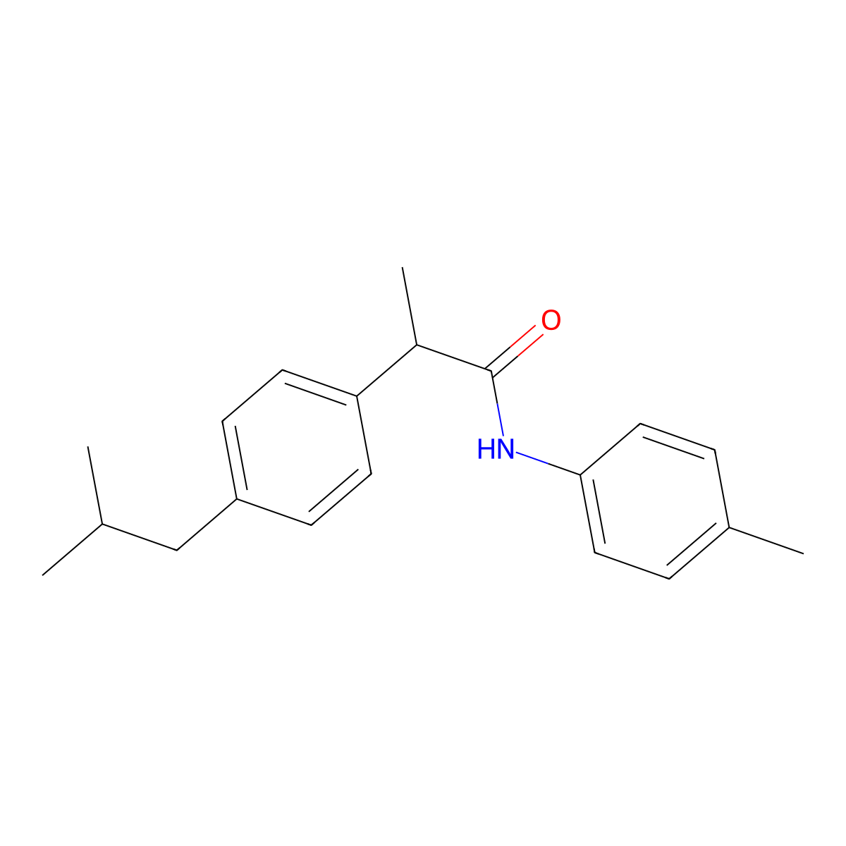 2-(4-isobutylphenyl)-N-(4-methylphenyl)propanamide molecular structure, CAS 127460-07-5