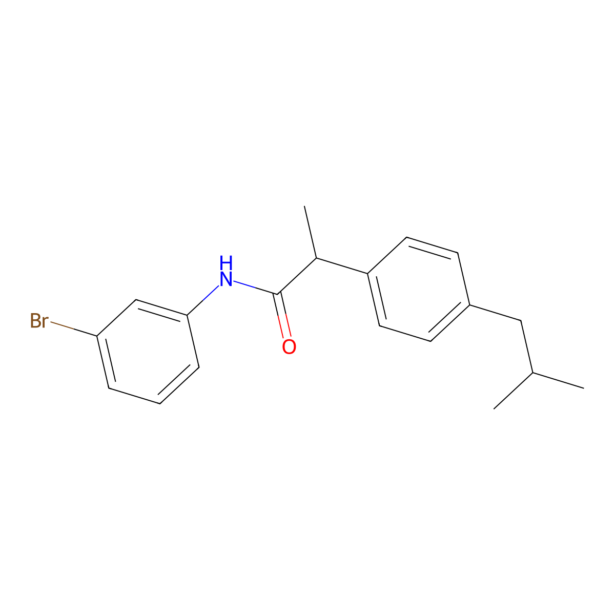 N-(3-bromophenyl)-2-(4-isobutylphenyl)propanamide molecular structure, CAS 127460-12-2