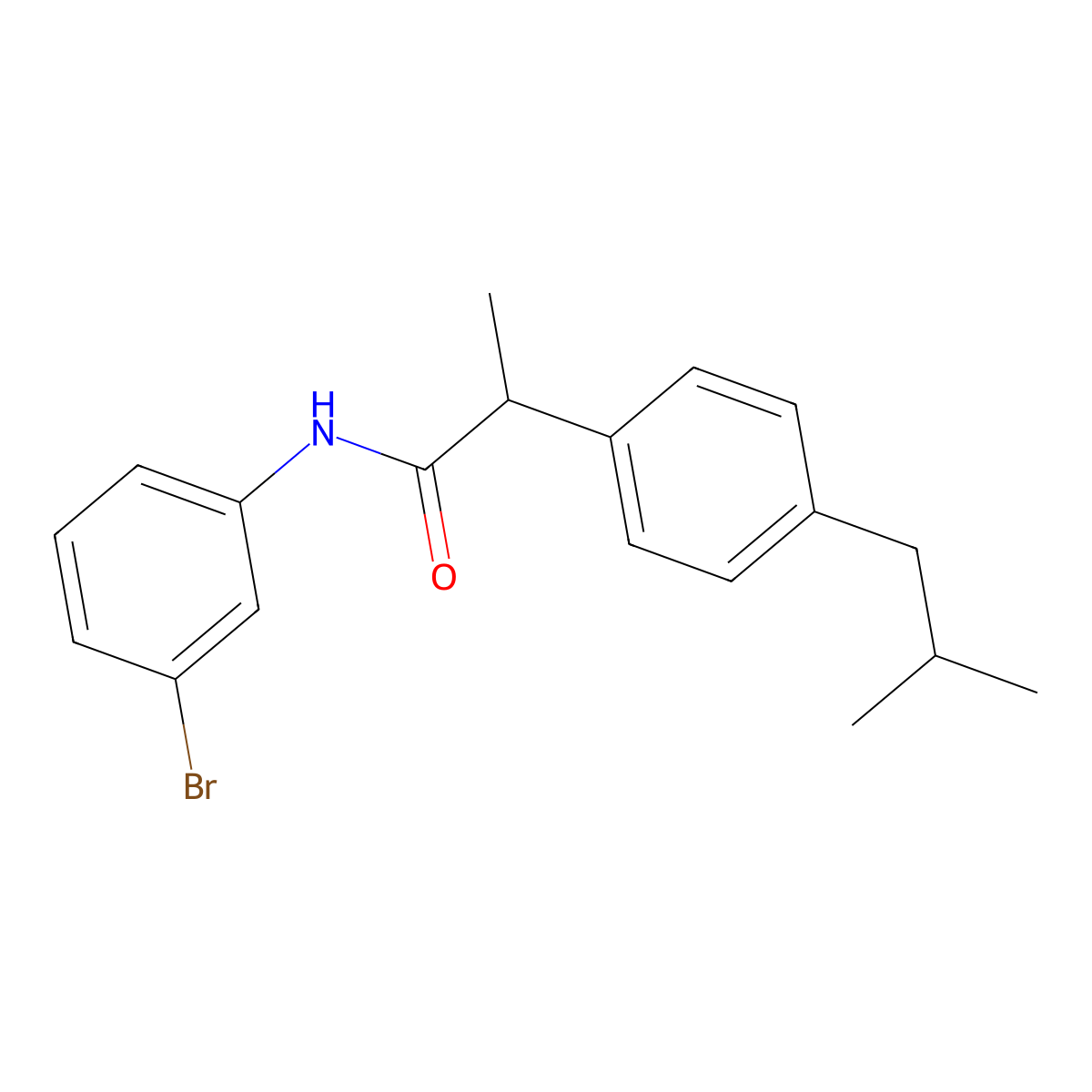 N-(3-bromophenyl)-2-(4-isobutylphenyl)propanamide molecular structure, CAS 127460-12-2