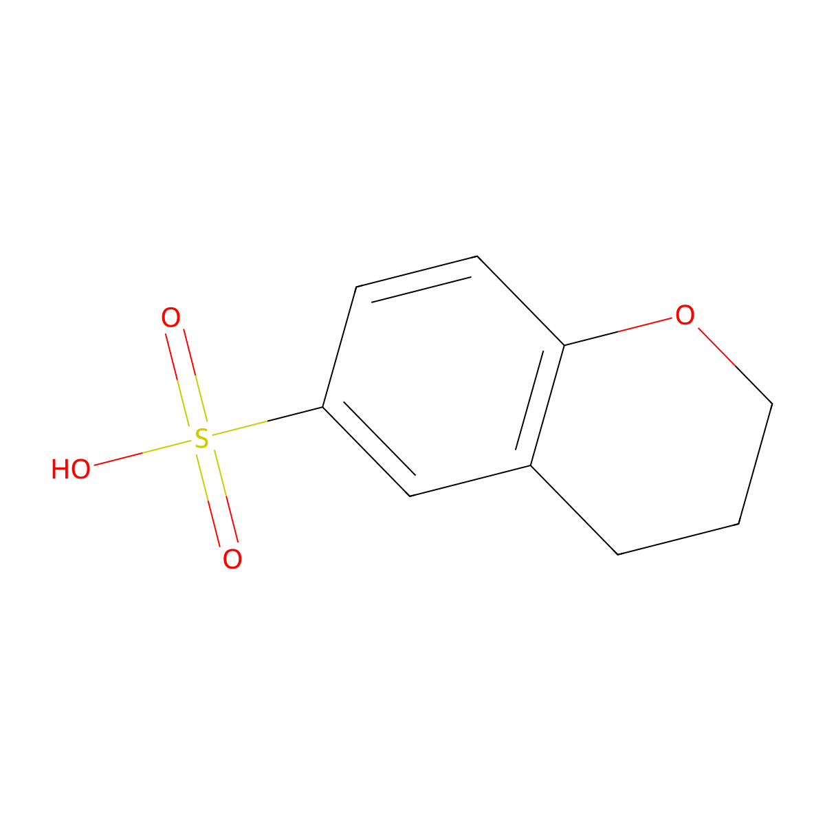 3,4-dihydro-2H-1-benzopyran-6-sulfonic acid molecular structure, CAS 127461-58-9