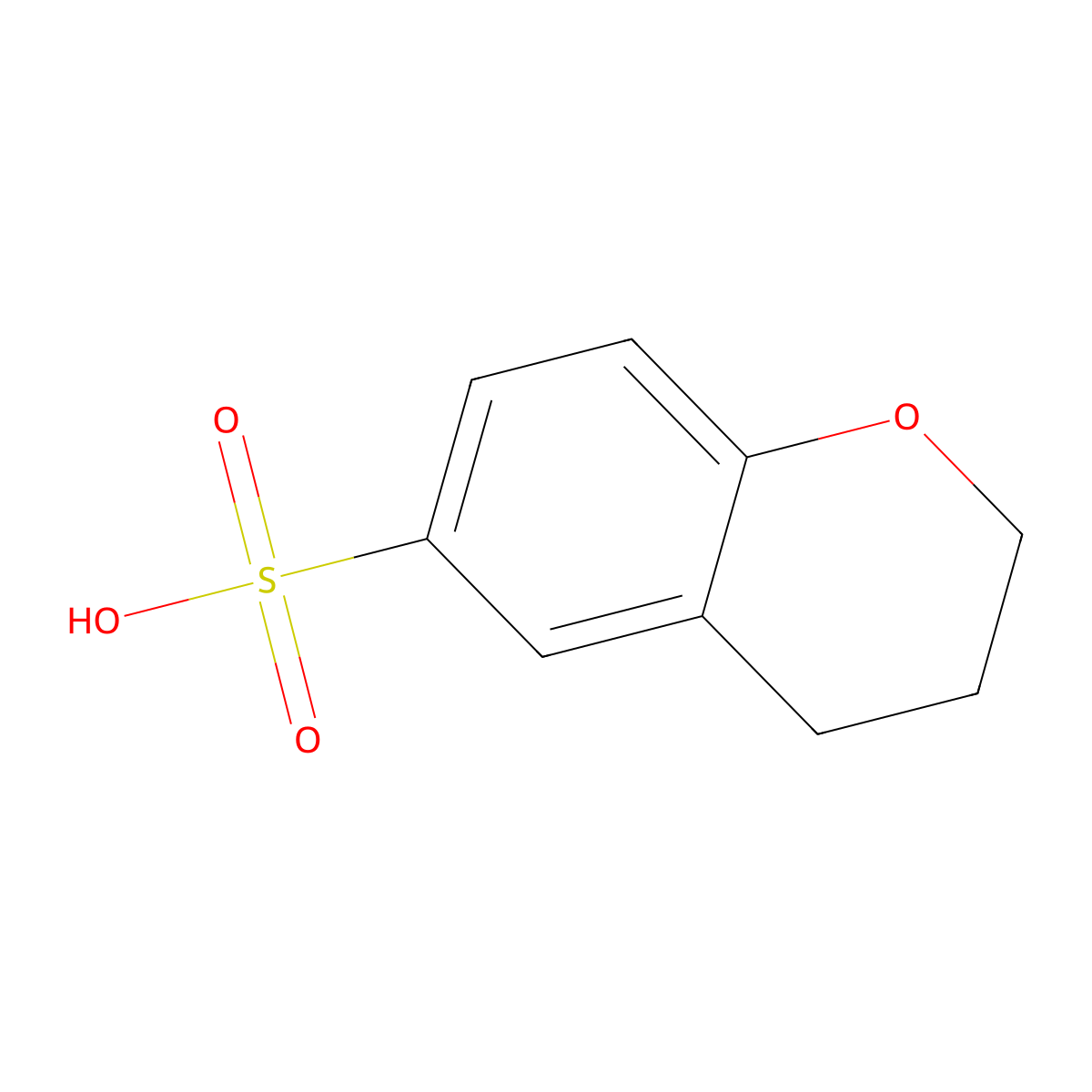 3,4-dihydro-2H-1-benzopyran-6-sulfonic acid molecular structure, CAS 127461-58-9