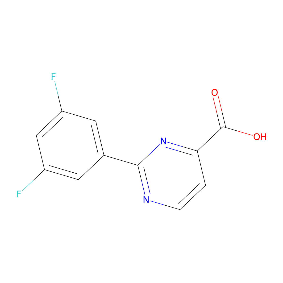 2-(3,5-Difluorophenyl)pyrimidine-4-carboxylic acid molecular structure, CAS 1274614-23-1