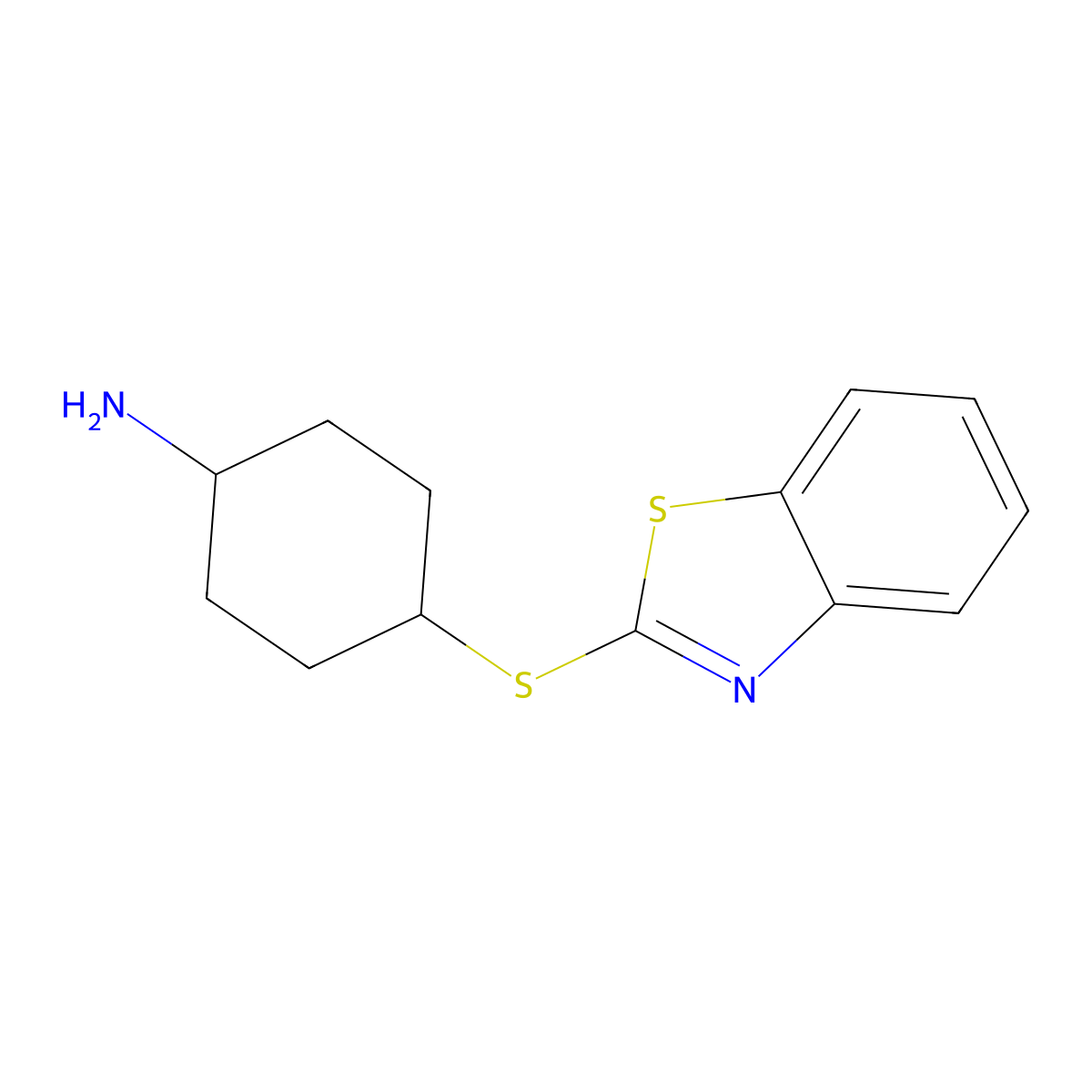 4-(1,3-Benzothiazol-2-ylsulfanyl)cyclohexan-1-amine molecular structure, CAS 1274626-51-5