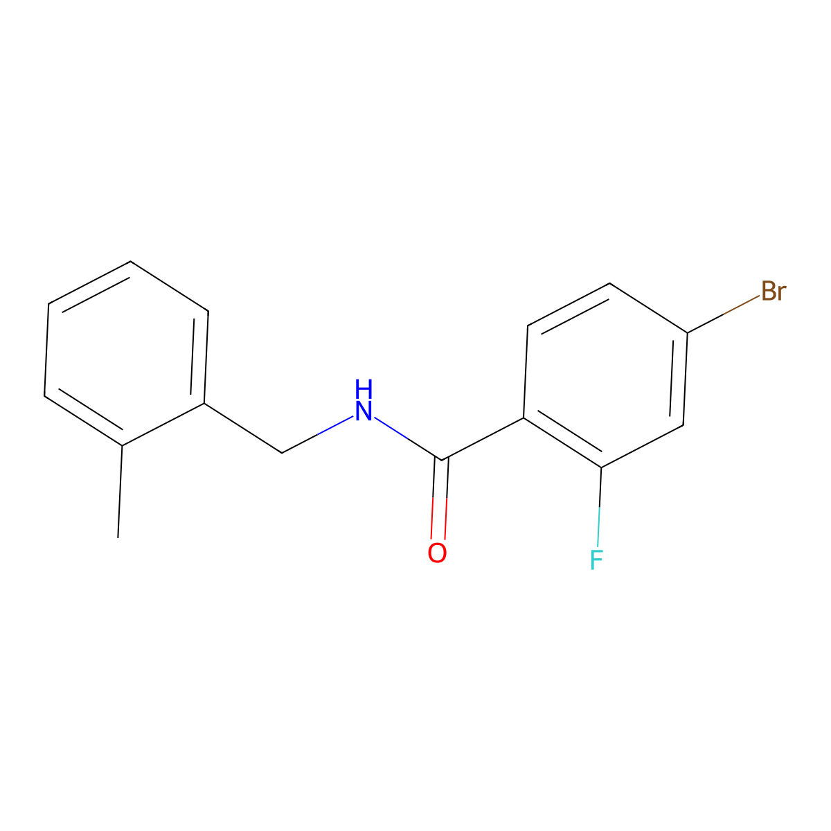 4-bromo-2-fluoro-N-[(2-methylphenyl)methyl]benzamide molecular structure, CAS 1274638-63-9