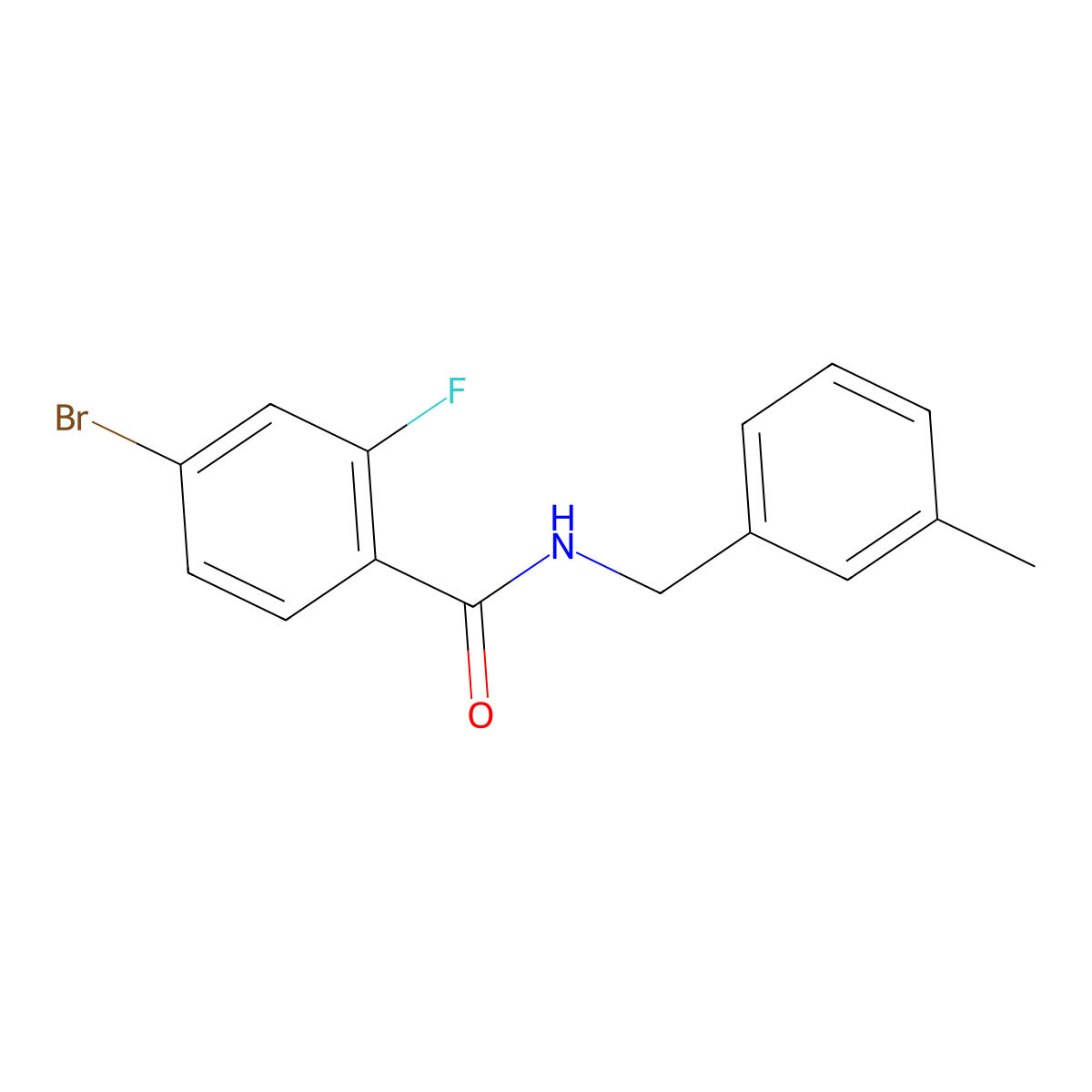 4-bromo-2-fluoro-N-[(3-methylphenyl)methyl]benzamide molecular structure, CAS 1274658-52-4