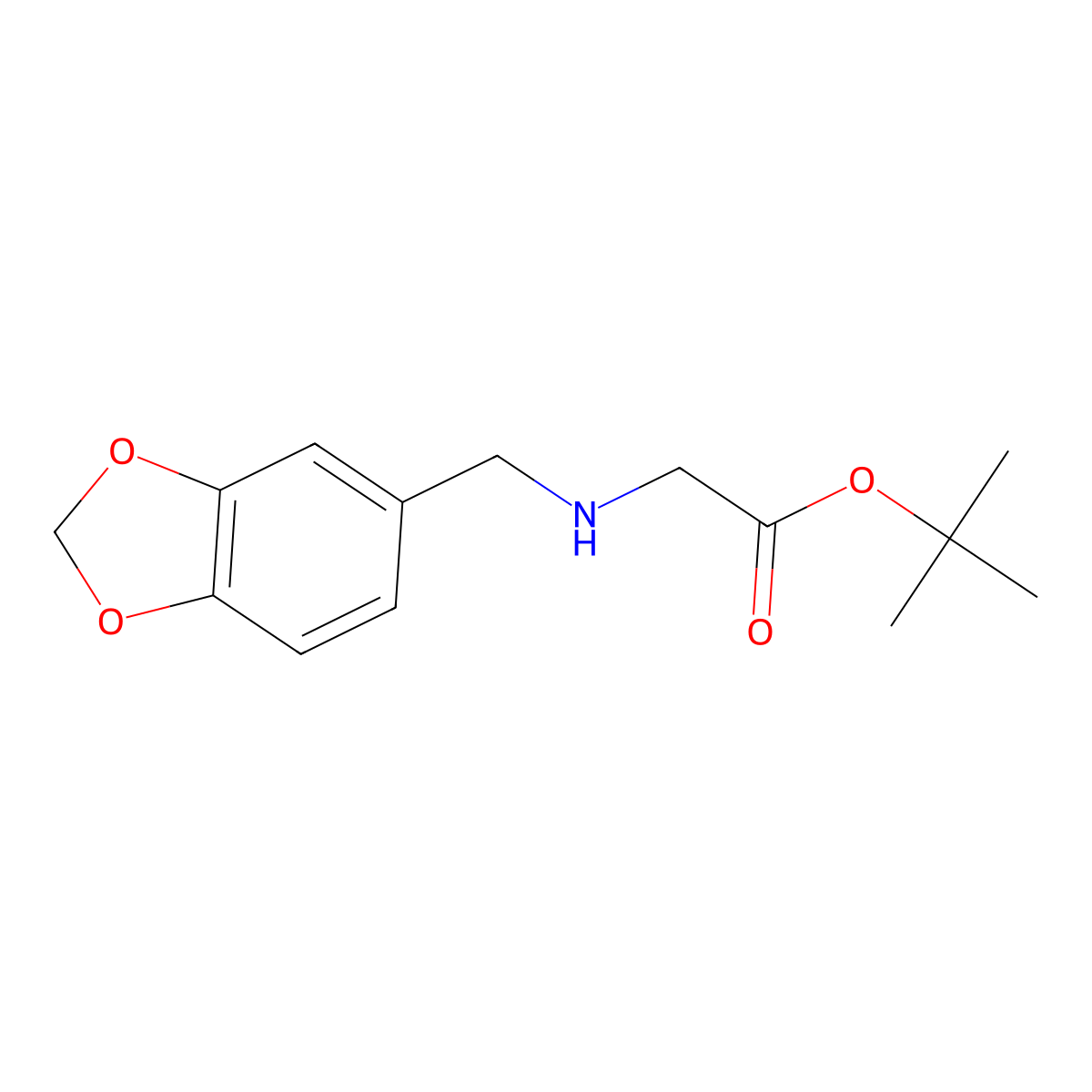 Tert-butyl 2-{[(1,3-dioxaindan-5-yl)methyl]amino}acetate molecular structure, CAS 1274674-13-3