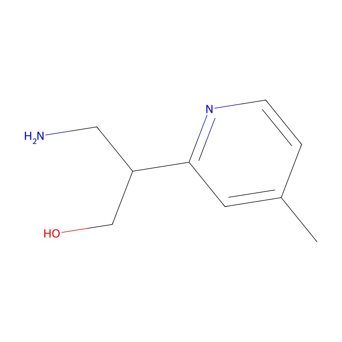3-Amino-2-(4-methylpyridin-2-yl)propan-1-ol molecular structure, CAS 1274682-53-9