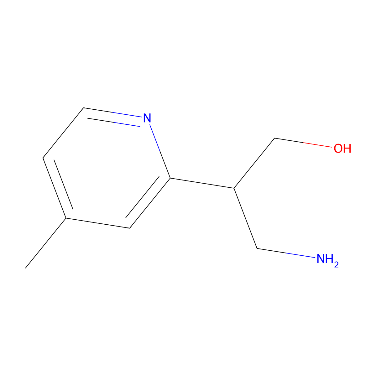 3-Amino-2-(4-methylpyridin-2-yl)propan-1-ol molecular structure, CAS 1274682-53-9