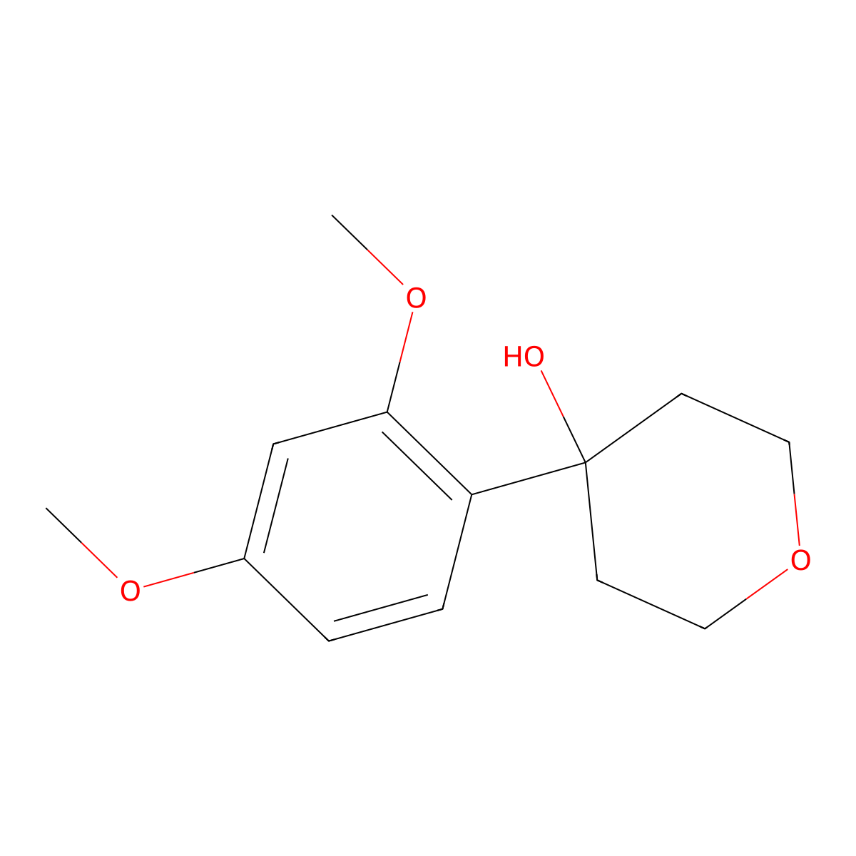4-(2,4-Dimethoxyphenyl)oxan-4-ol molecular structure, CAS 1274684-07-9