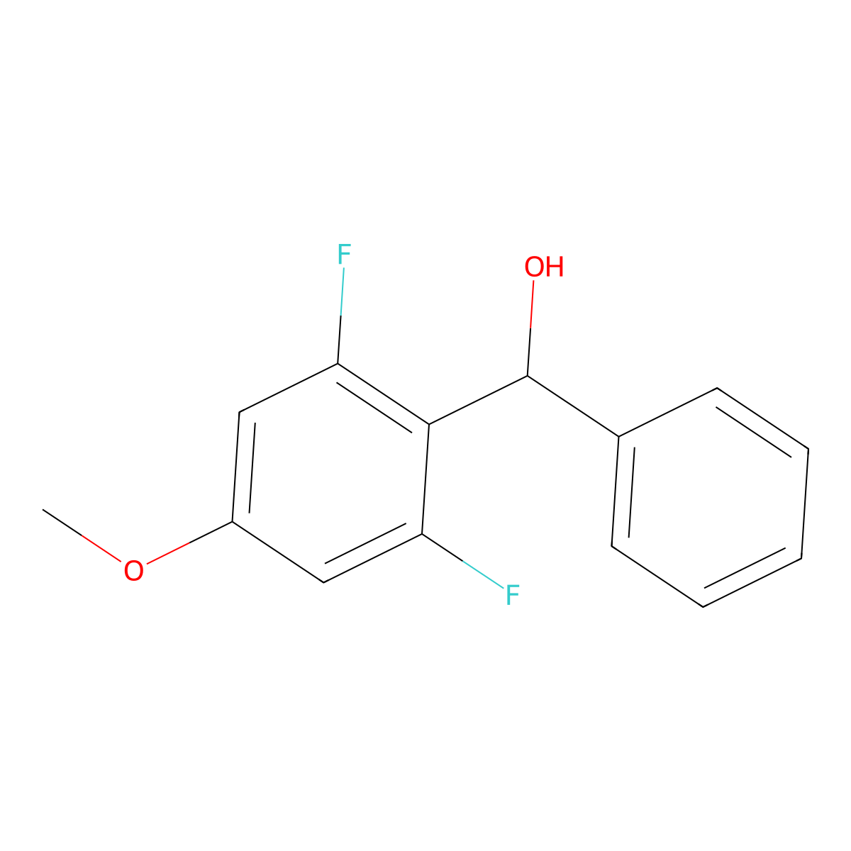 (2,6-Difluoro-4-methoxyphenyl)(phenyl)methanol molecular structure, CAS 1274691-28-9