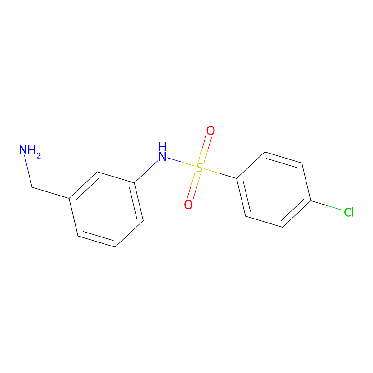 N-[3-(aminomethyl)phenyl]-4-chlorobenzene-1-sulfonamide molecular structure, CAS 1274702-33-8