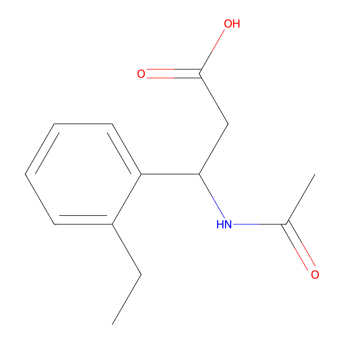 3-Acetamido-3-(2-ethylphenyl)propanoic acid molecular structure, CAS 1274709-63-5