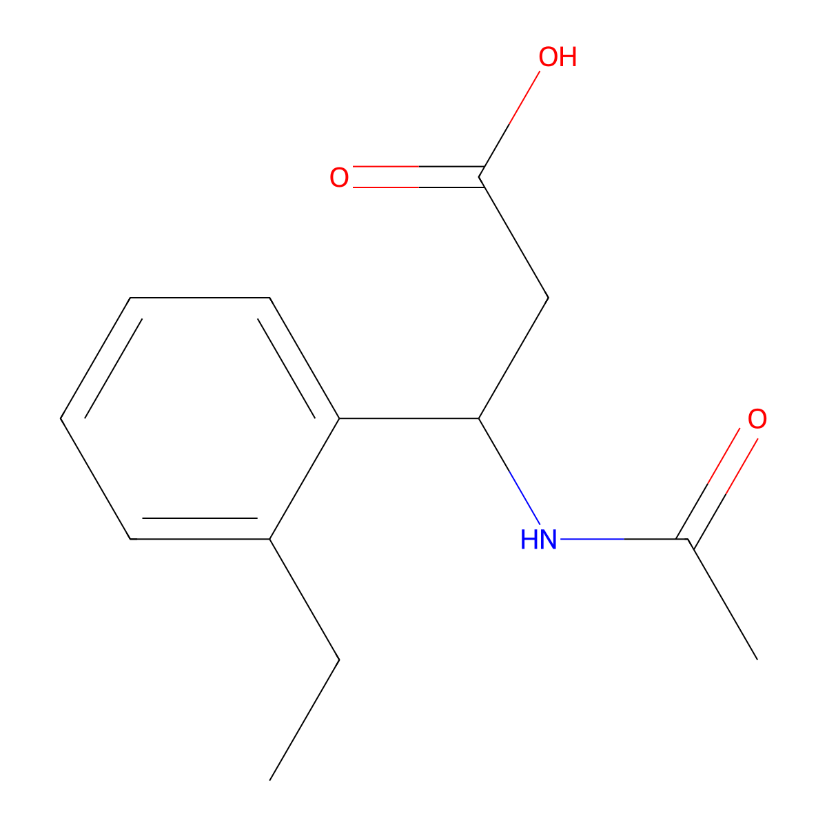 3-Acetamido-3-(2-ethylphenyl)propanoic acid molecular structure, CAS 1274709-63-5