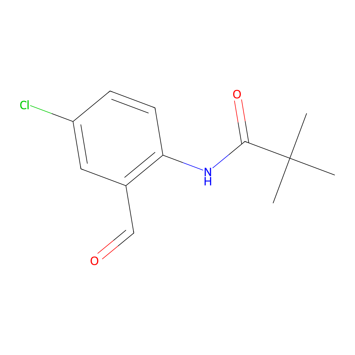 N-(4-chloro-2-formylphenyl)-2,2-dimethylpropionamide molecular structure, CAS 127472-35-9