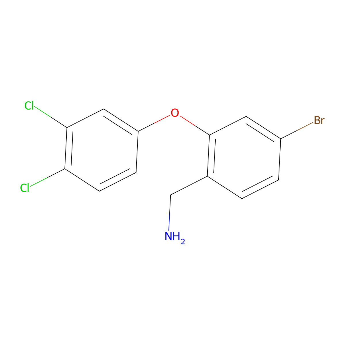 [4-Bromo-2-(3,4-dichlorophenoxy)phenyl]methanamine molecular structure, CAS 1274758-28-9