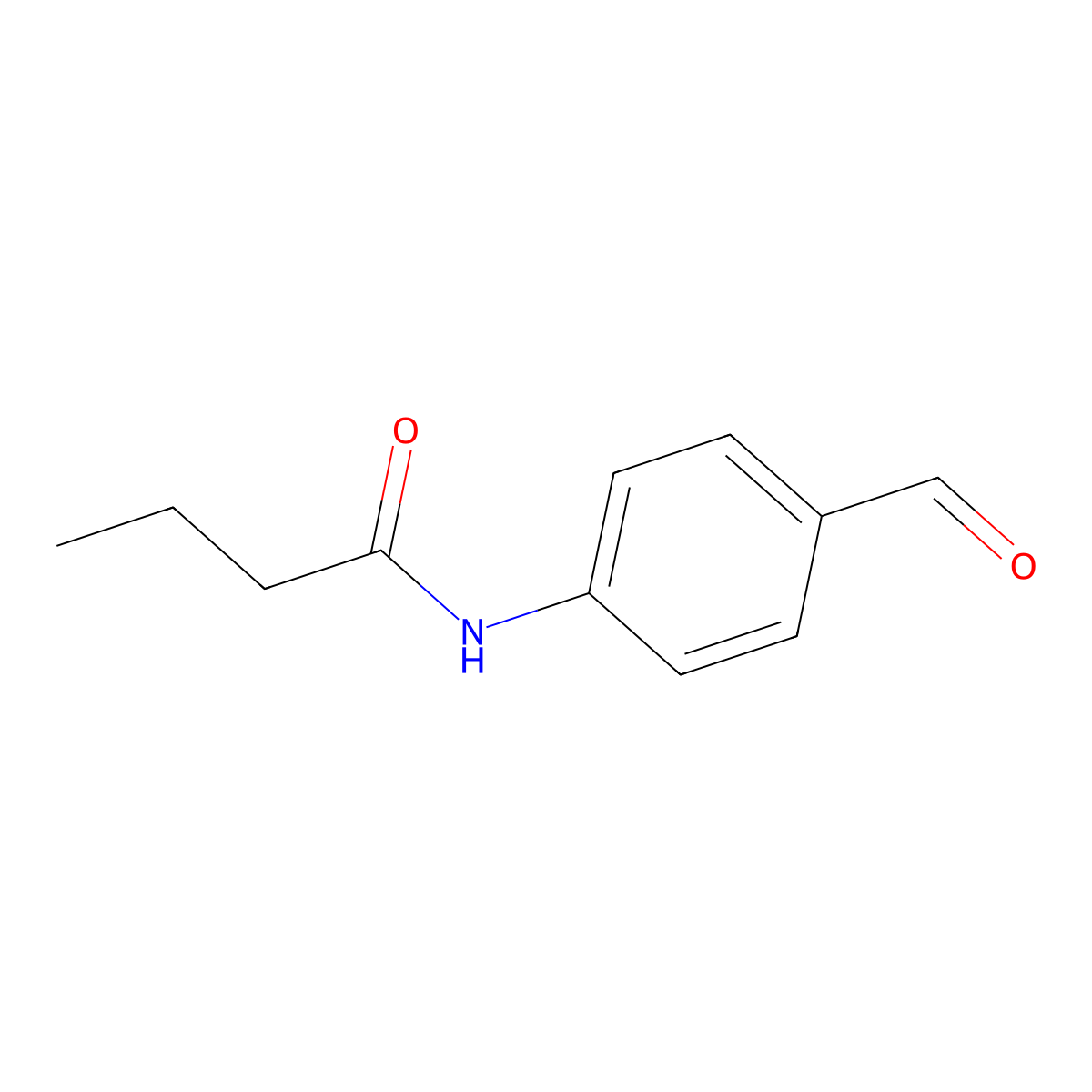 Butanamide, N-(4-formylphenyl)- molecular structure, CAS 127478-94-8