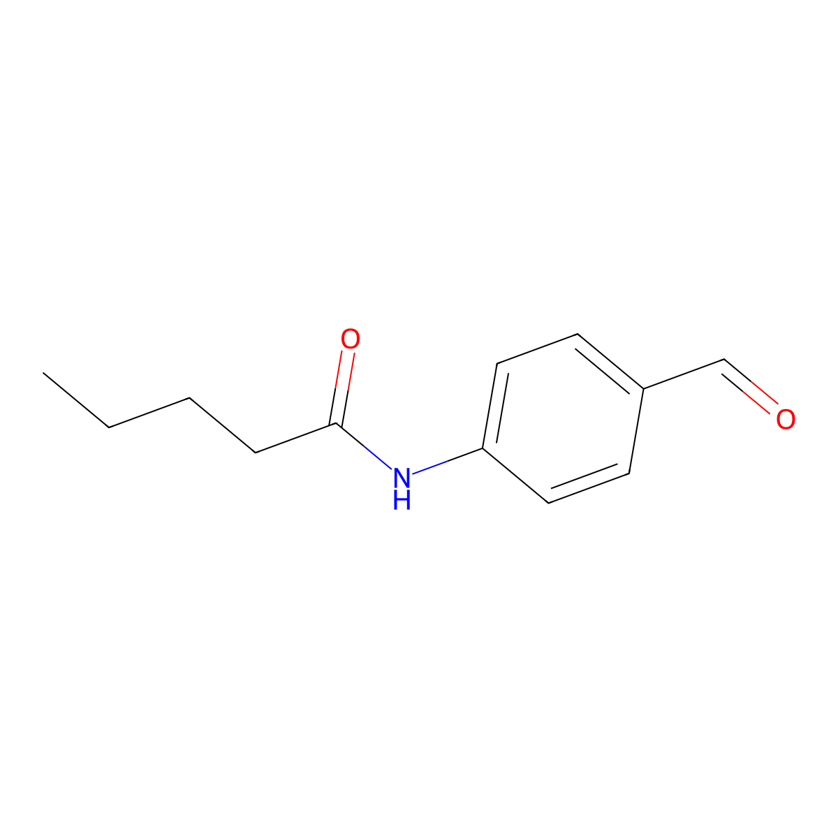 N-(4-formylphenyl)pentanamide molecular structure, CAS 127478-95-9