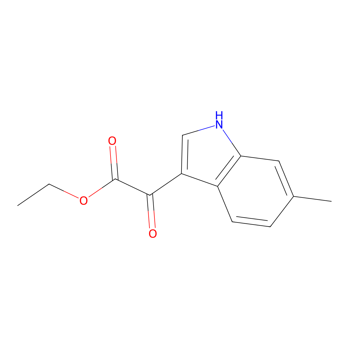 Ethyl 2-(6-Methyl-3-indolyl)-2-oxoacetate molecular structure, CAS 1274784-85-8