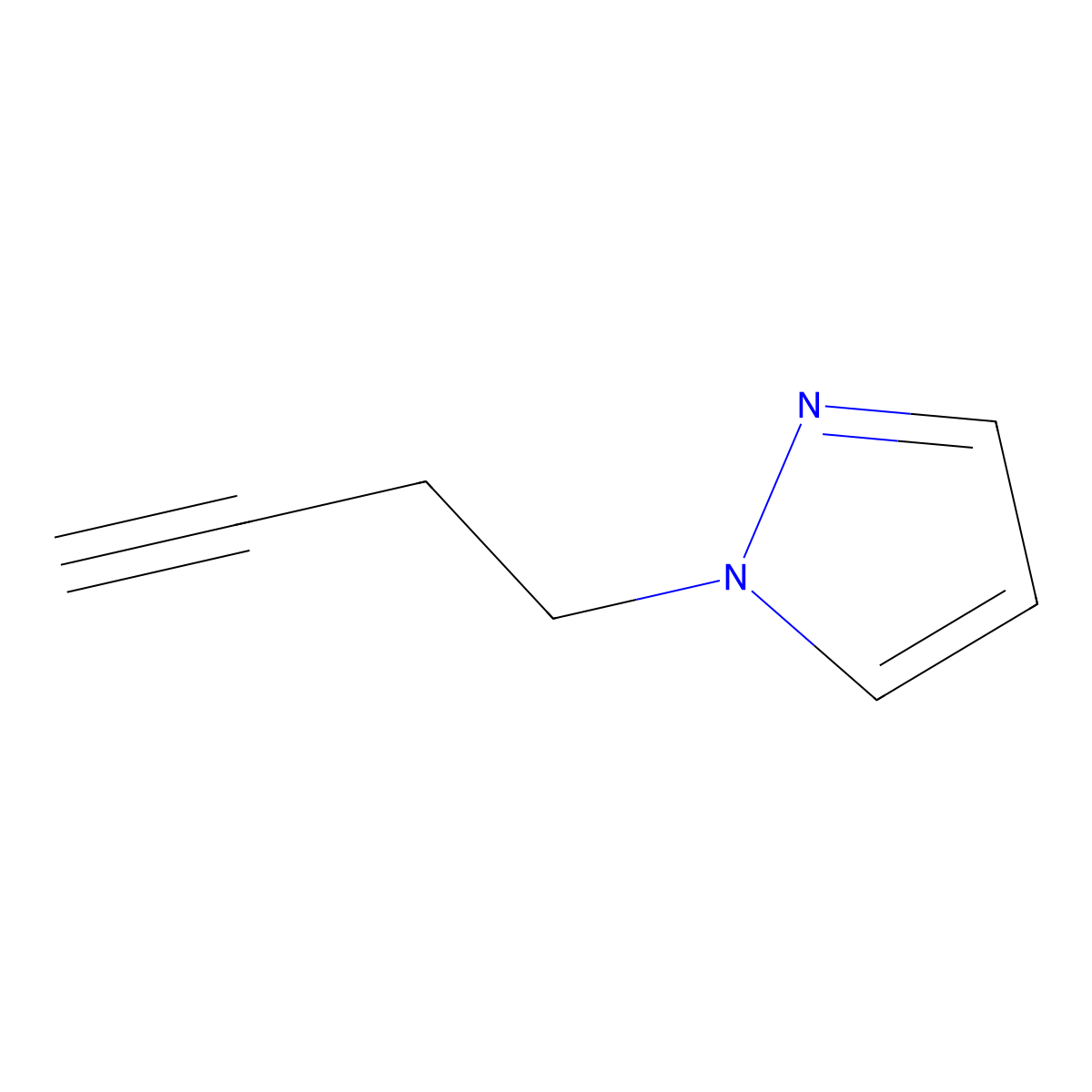 1-(but-3-yn-1-yl)-1H-pyrazole molecular structure, CAS 1274810-29-5