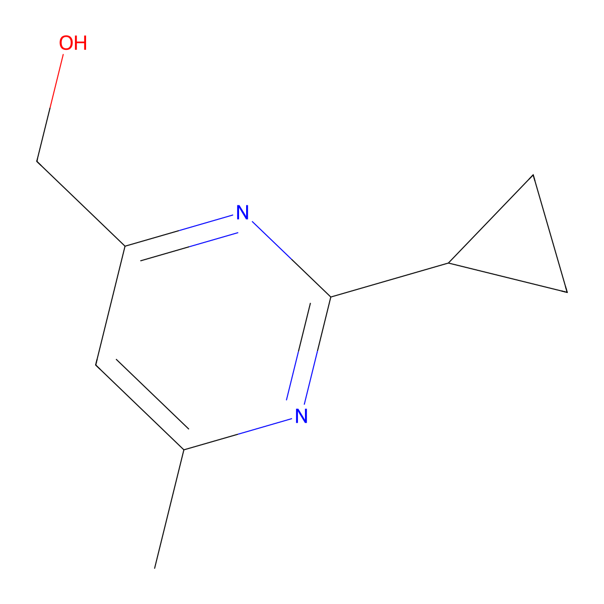 (2-Cyclopropyl-6-methylpyrimidin-4-yl)methanol molecular structure, CAS 1274825-19-2