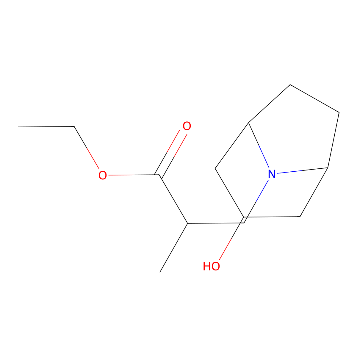 Ethyl 3-{3-hydroxy-8-azabicyclo[3.2.1]octan-8-yl}-2-methylpropanoate molecular structure, CAS 1274828-12-4