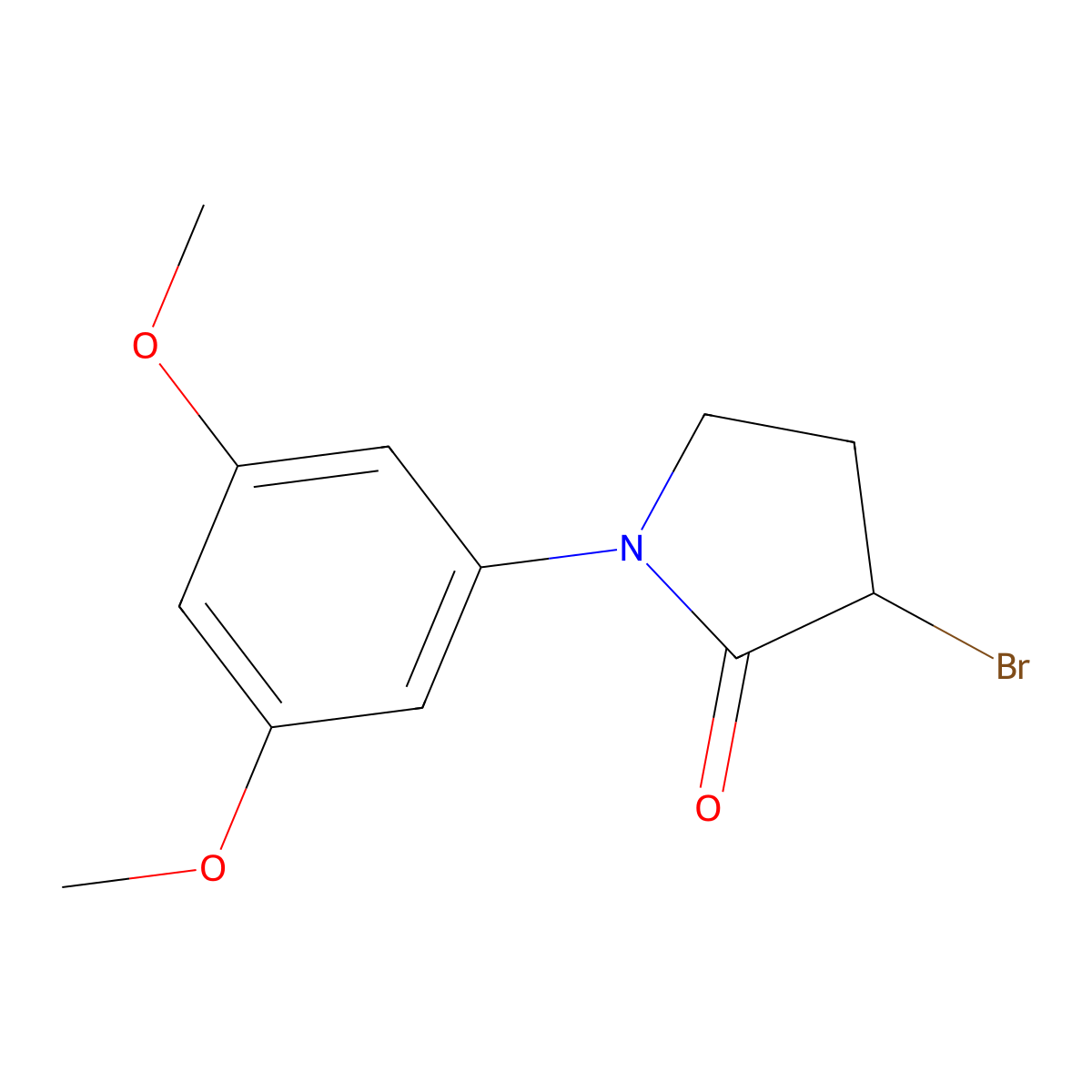 3-Bromo-1-(3,5-dimethoxyphenyl)pyrrolidin-2-one molecular structure, CAS 1274829-32-1