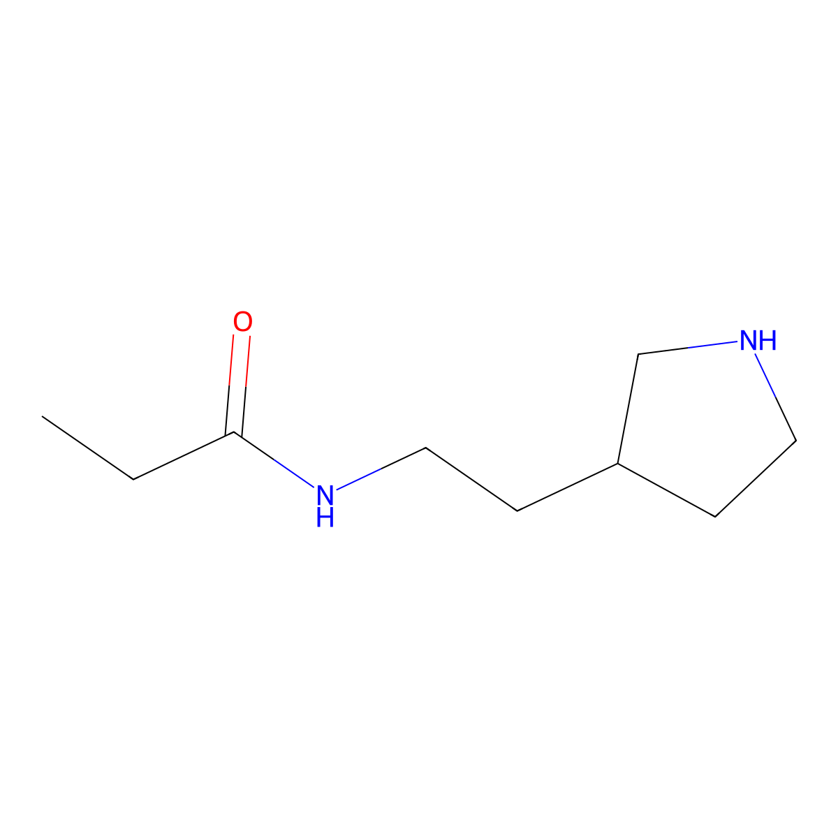 N-[2-(pyrrolidin-3-yl)ethyl]propanamide molecular structure, CAS 1274854-93-1