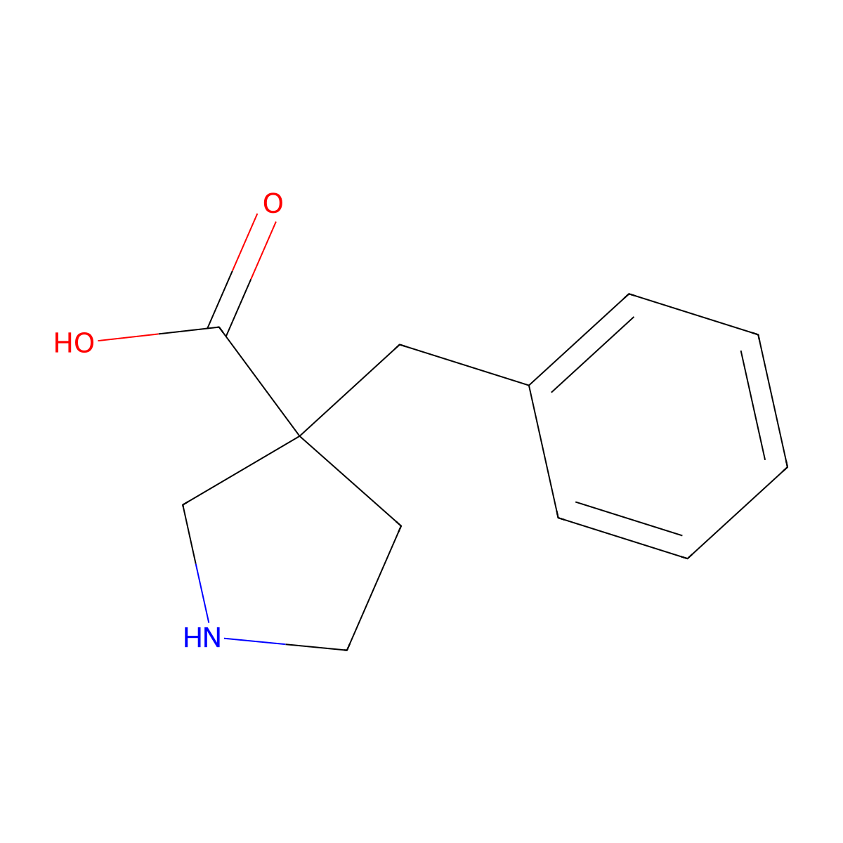3-Benzylpyrrolidine-3-carboxylic acid molecular structure, CAS 1274864-27-5