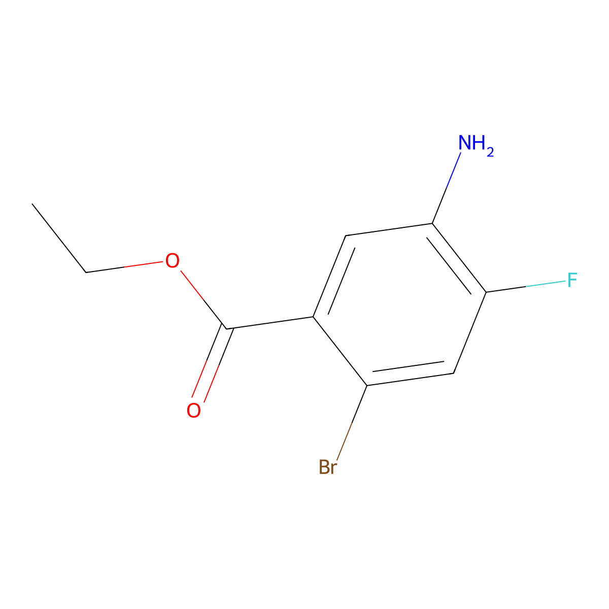 Ethyl 5-amino-2-bromo-4-fluorobenzoate molecular structure, CAS 1274866-78-2