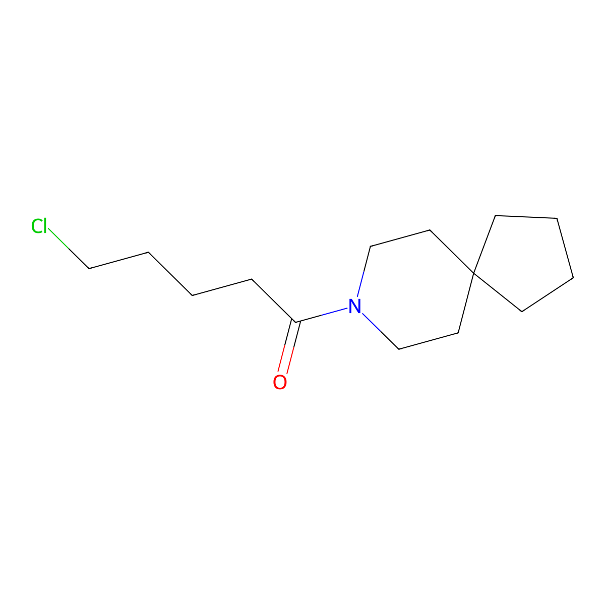 5-Chloro-1-(8-azaspiro[4.5]decan-8-yl)pentan-1-one molecular structure, CAS 1274876-96-8