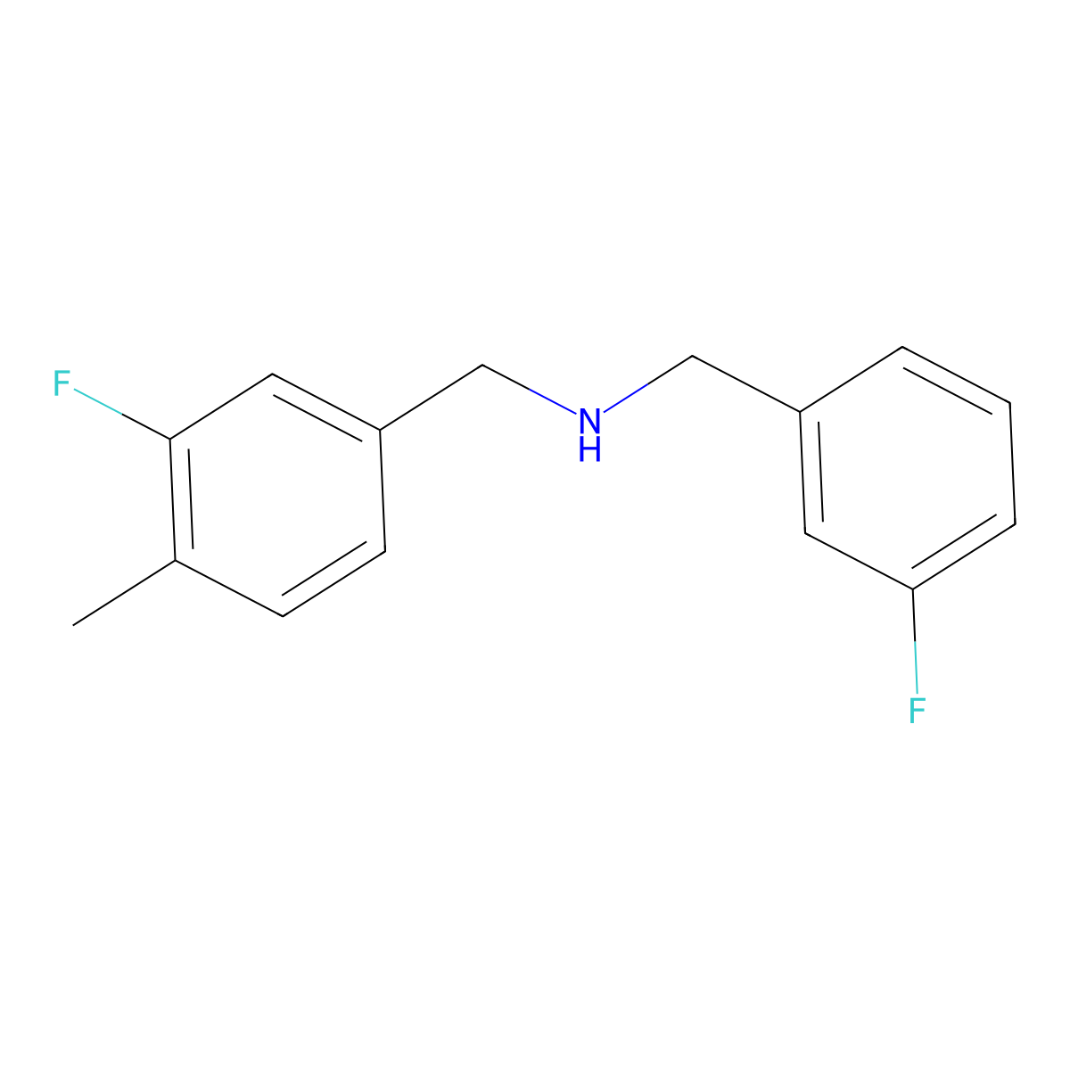 [(3-Fluoro-4-methylphenyl)methyl][(3-fluorophenyl)methyl]amine molecular structure, CAS 1274883-08-7