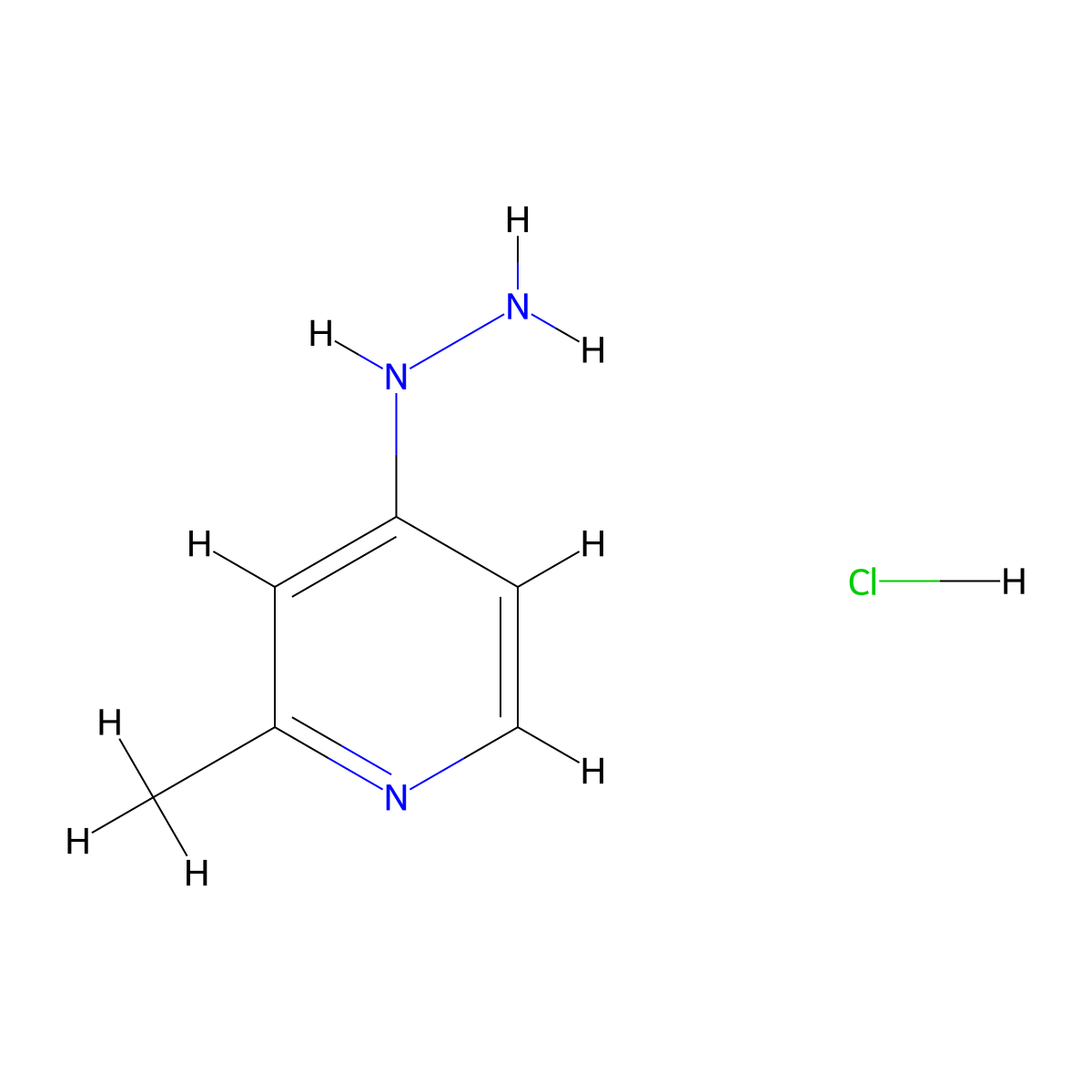 4-Hydrazinyl-2-methylpyridine hydrochloride molecular structure, CAS 1274887-18-1