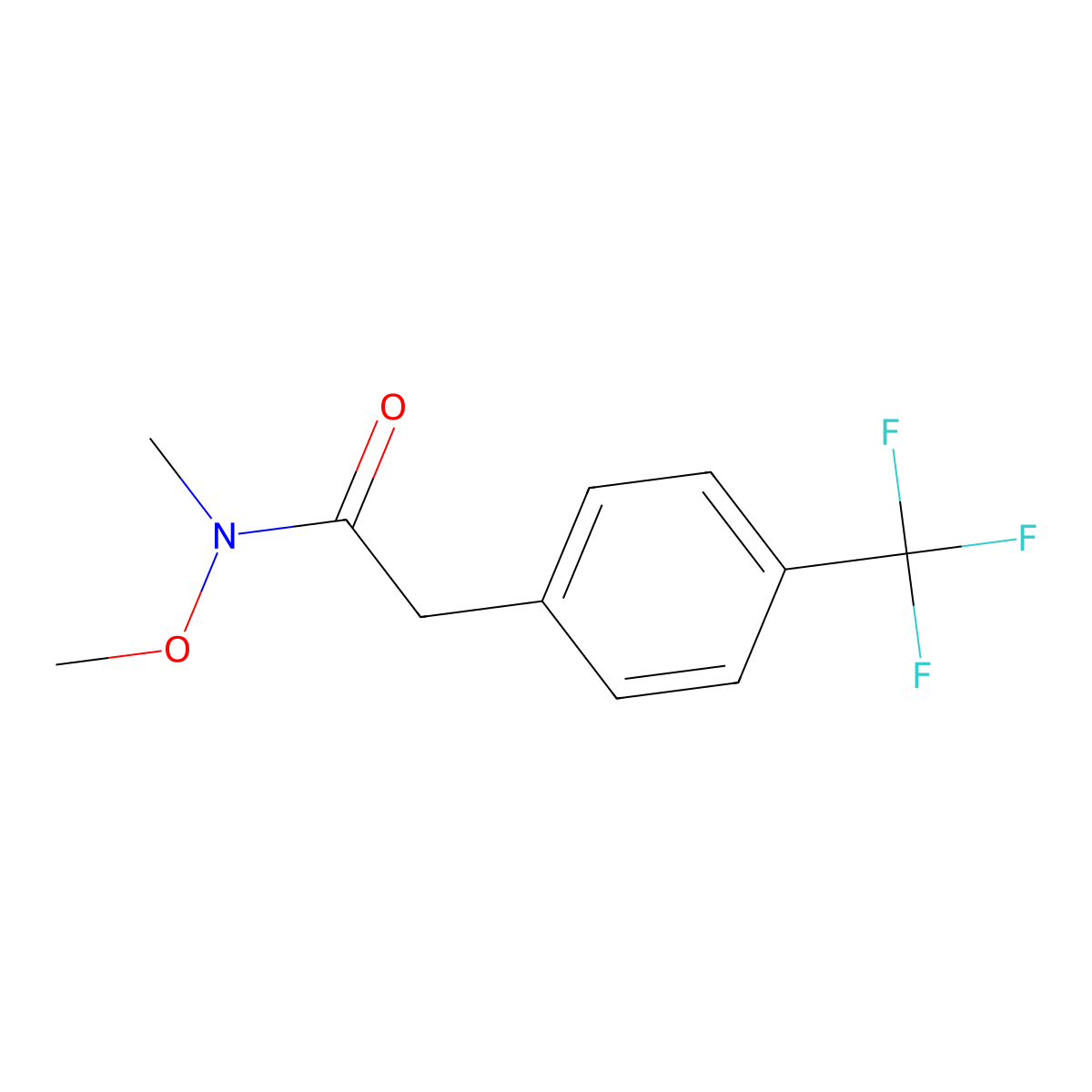 N-Methoxy-N-methyl-2-(4-(trifluoromethyl)phenyl)acetamide molecular structure, CAS 1274889-24-5