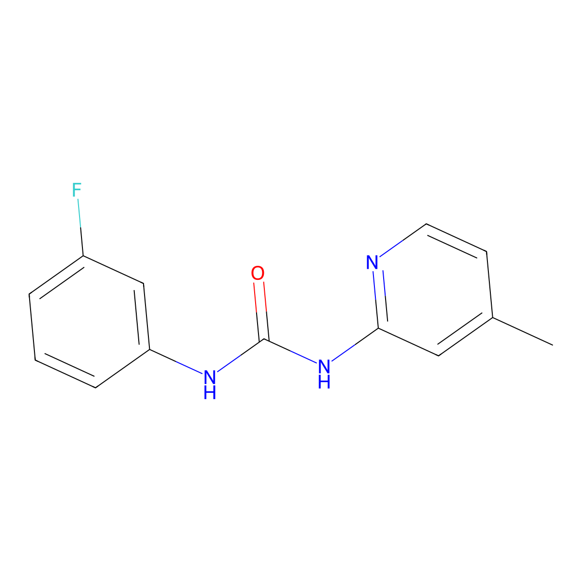 1-(3-Fluorophenyl)-3-(4-methylpyridin-2-yl)urea molecular structure, CAS 127489-12-7