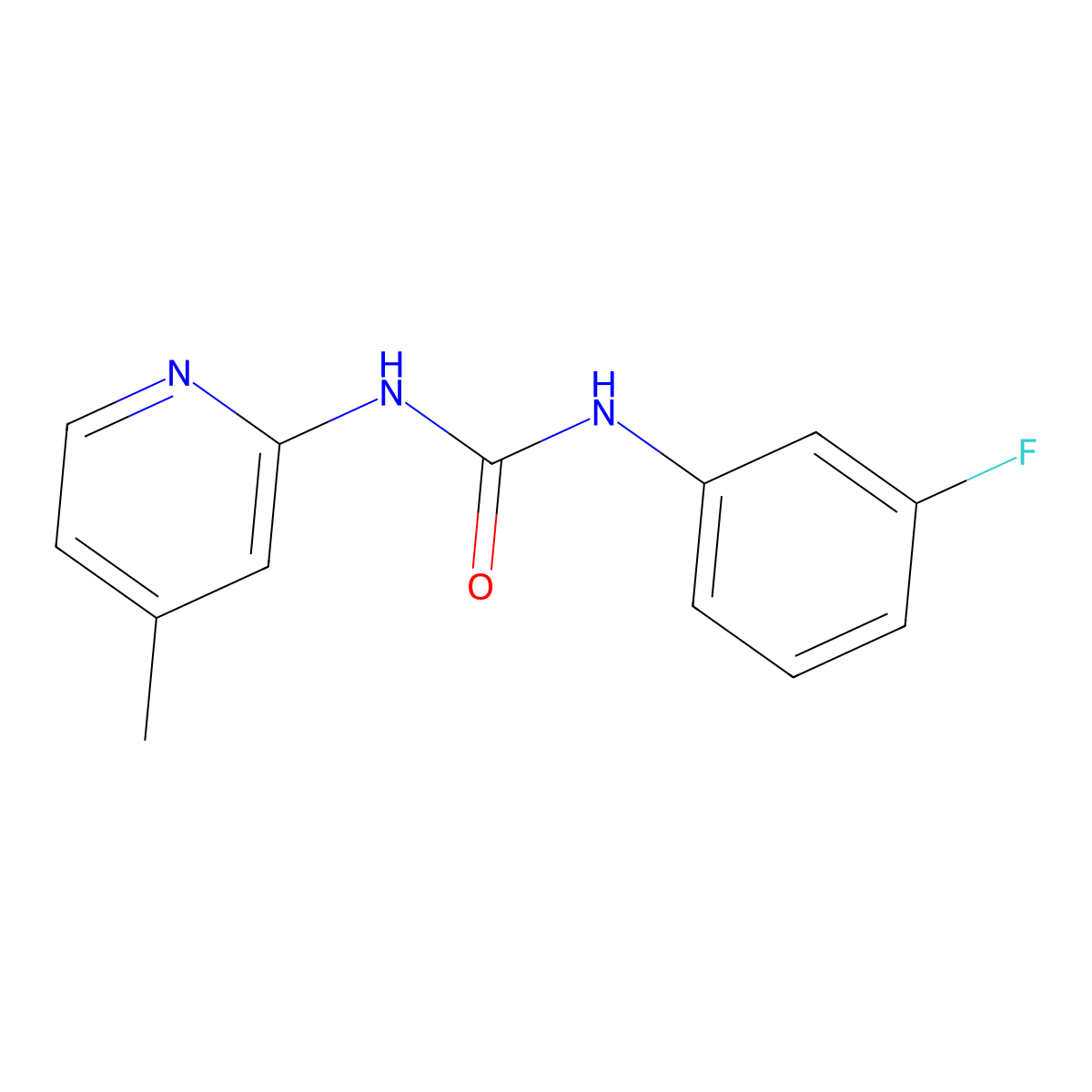 1-(3-Fluorophenyl)-3-(4-methylpyridin-2-yl)urea molecular structure, CAS 127489-12-7