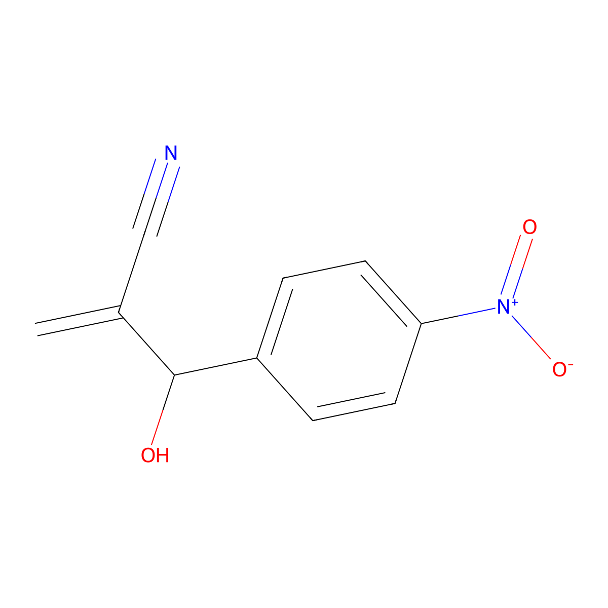 2-[Hydroxy(4-nitrophenyl)methyl]prop-2-enenitrile molecular structure, CAS 127489-24-1