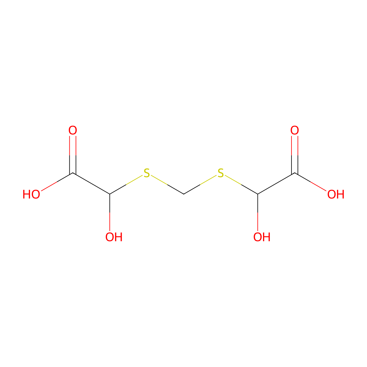 2-[({[Carboxy(hydroxy)methyl]sulfanyl}methyl)sulfanyl]-2-hydroxyacetic acid molecular structure, CAS 1274892-44-2