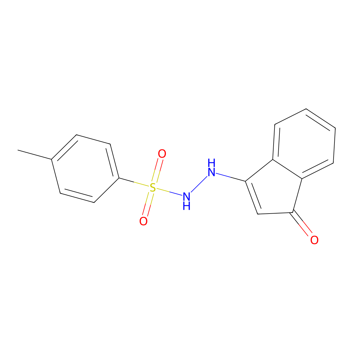 4-methyl-N'-(3-oxoinden-1-yl)benzenesulfonohydrazide molecular structure, CAS 1274892-59-9