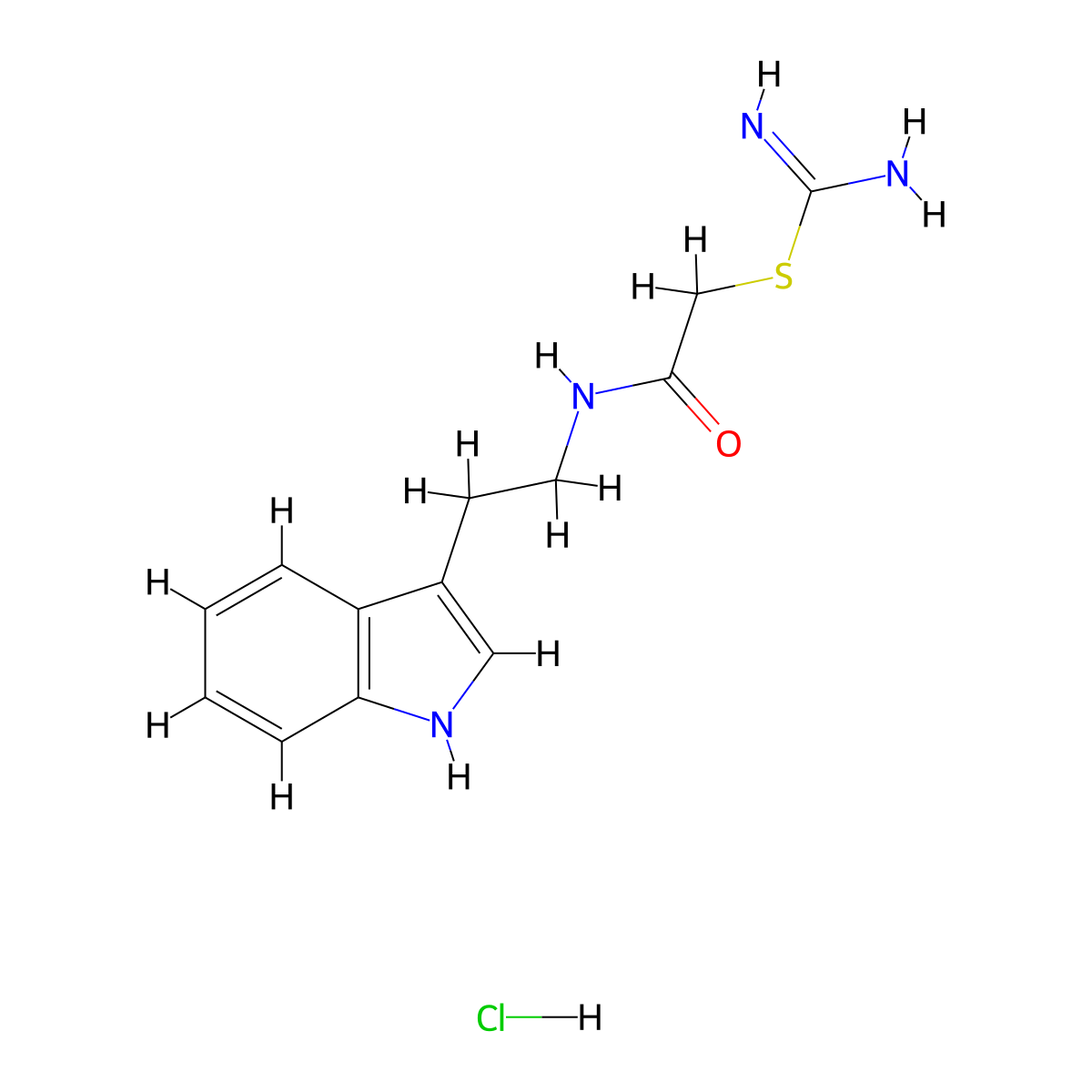 2-Amidinothio-N-(2-indol-3-ylethyl)ethanamide, hydrochloride molecular structure, CAS 1274892-61-3