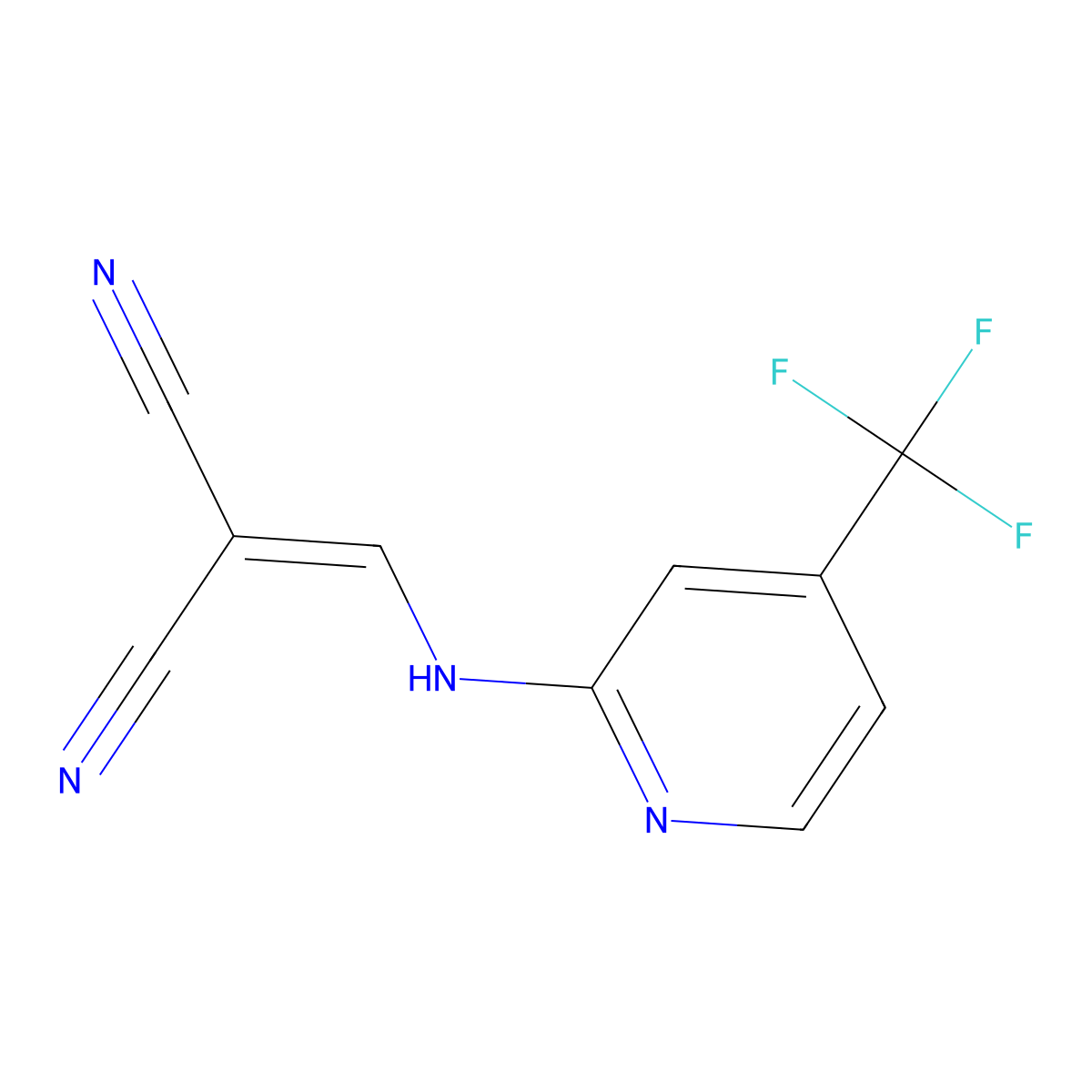 (((4-(Trifluoromethyl)-2-pyridyl)amino)methylene)methane-1,1-dicarbonitrile molecular structure, CAS 1274903-30-8
