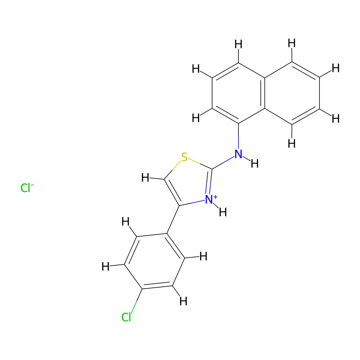 4-(4-Chlorophenyl)-2-(1-naphthylamino)-1,3-thiazol-3-ium chloride molecular structure, CAS 1274903-39-7