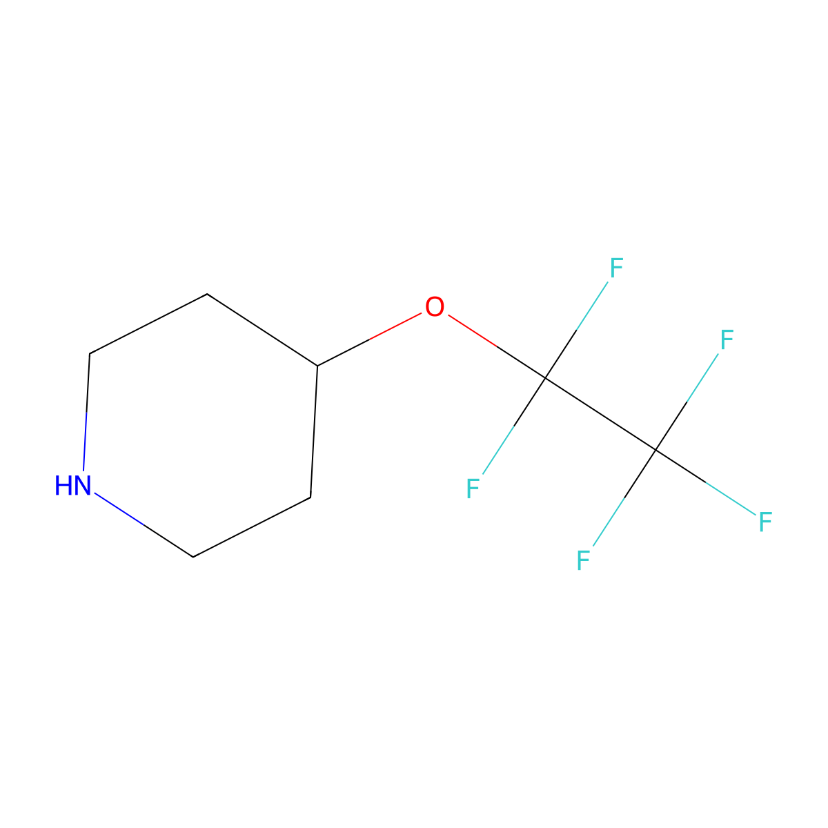 4-(Pentafluoroethoxy)piperidine molecular structure, CAS 1274903-41-1